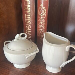 Mikasa Classic Flair Cream and Sugar Fine China